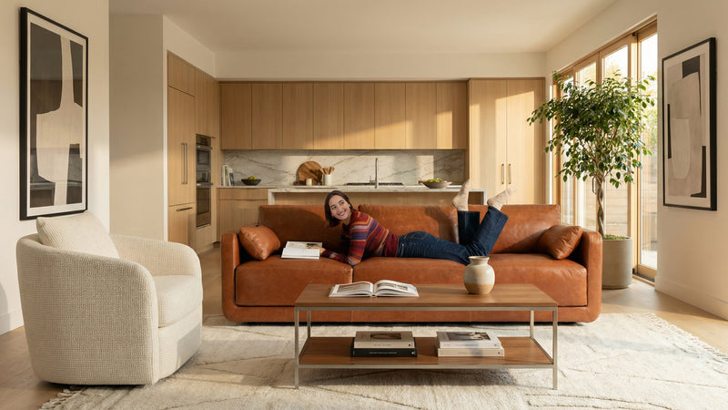 Caption: Shown in Moore & Giles Caramel | Lifestyle