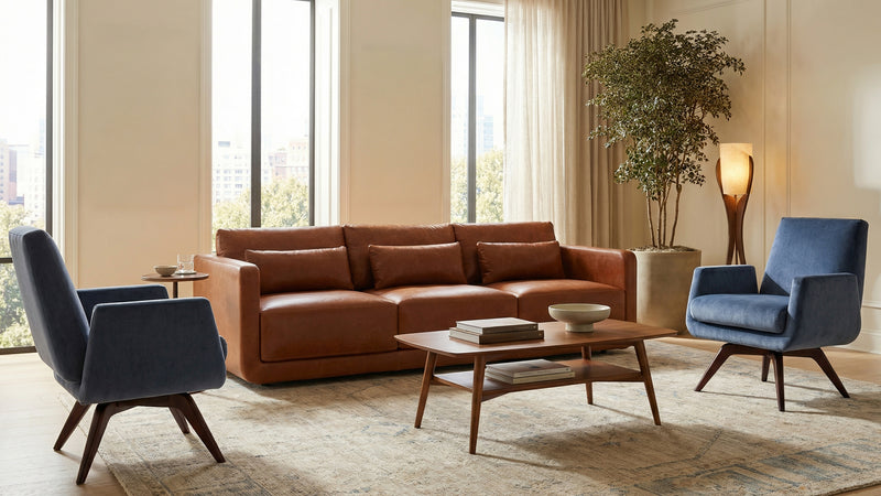 Caption: Shown in Moore & Giles Caramel | Lifestyle