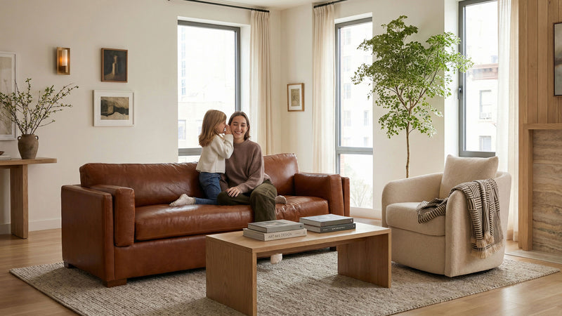 Caption: Shown in Moore & Giles Caramel | Lifestyle