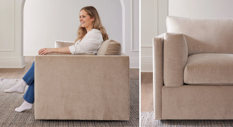Caption: Shown in Becket Beige | Lifestyle